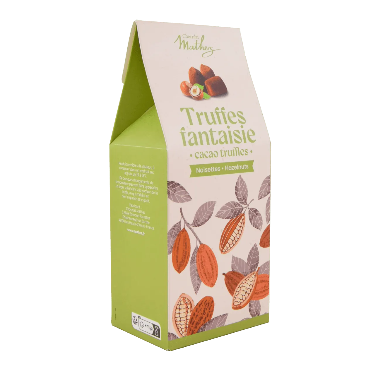 Mathez Natural trøfler kakao 200g æske