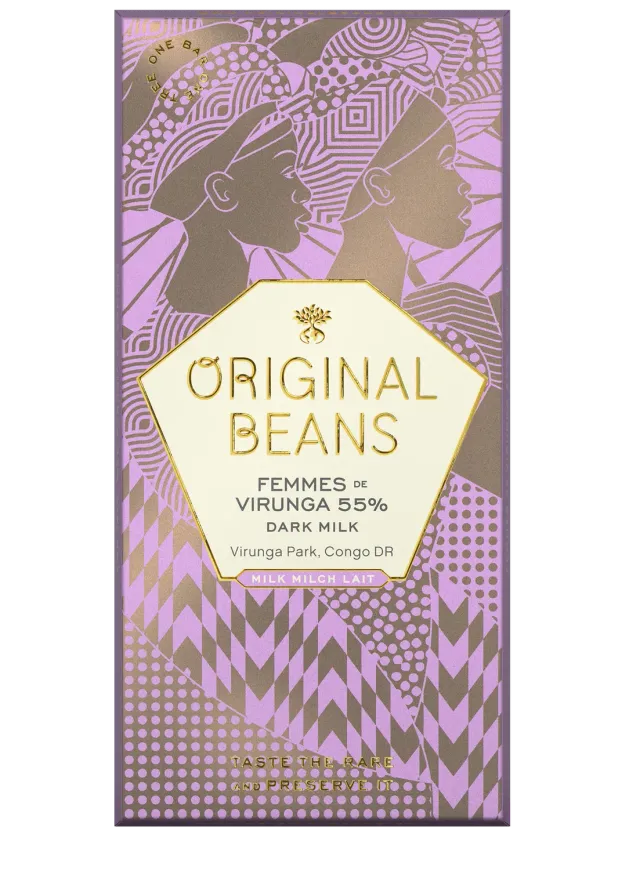 Original Beans Femmes de Virunga 55% chokoladebar 70g nødder