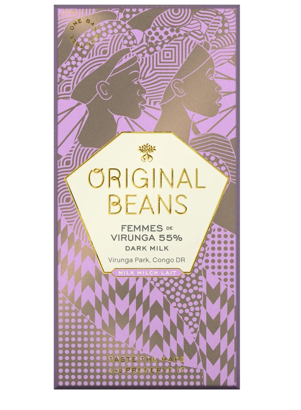 Original Beans Femmes de Virunga 55% chokoladebar 70g nødder