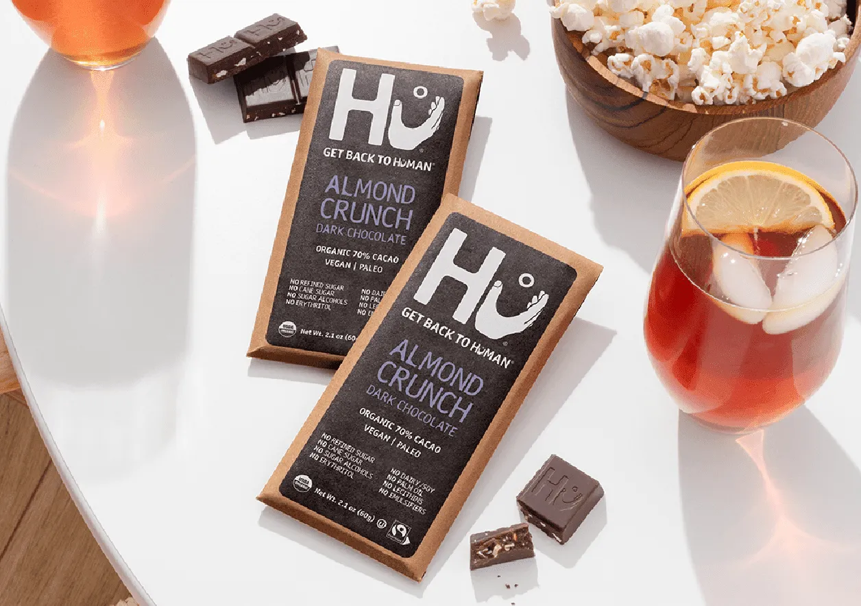 Hu Almond Crunch mørk chokolade 6-pak mandel