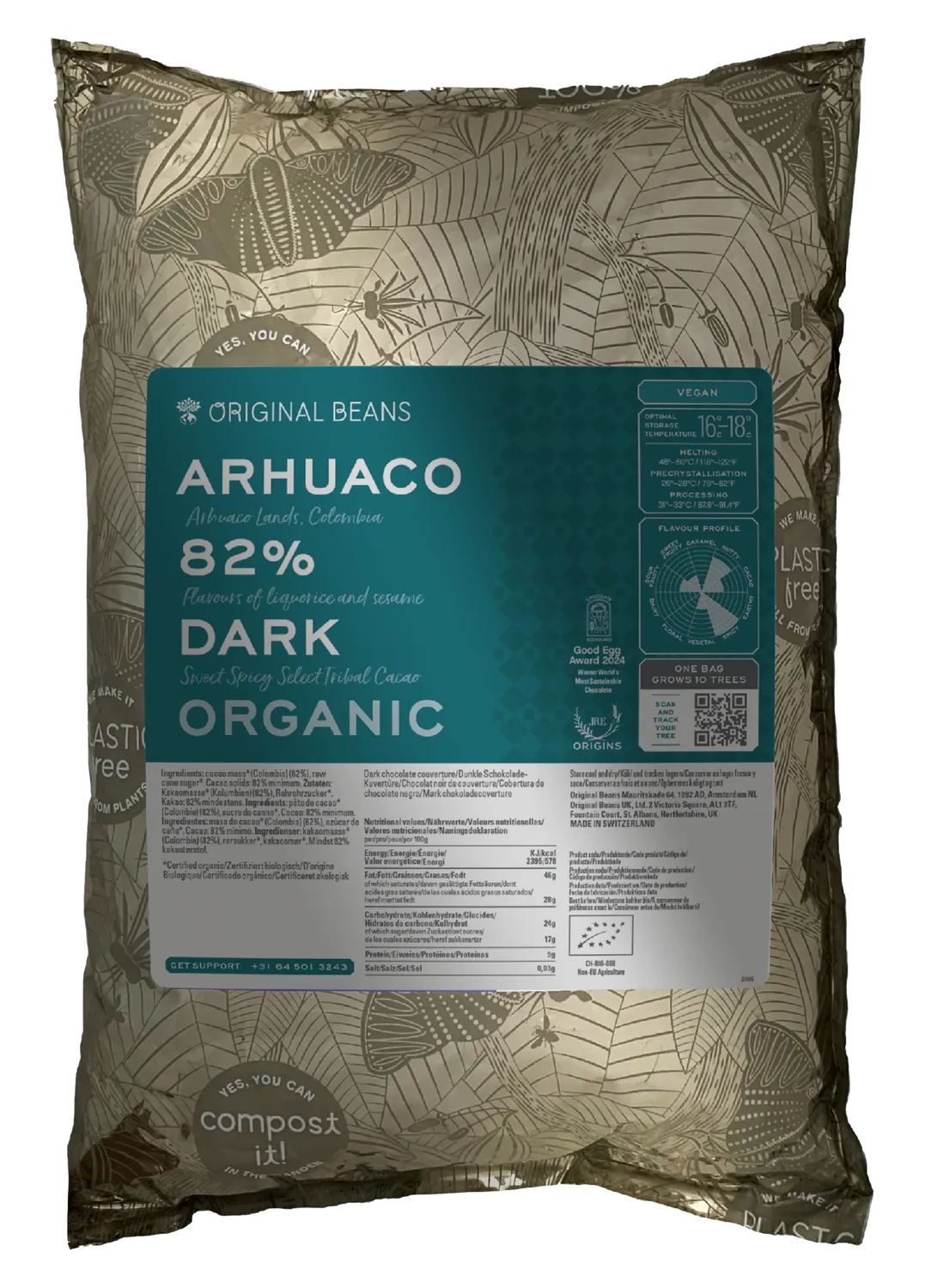 Original Beans Arhuaco 82% mørk chokolade 70g lakrids
