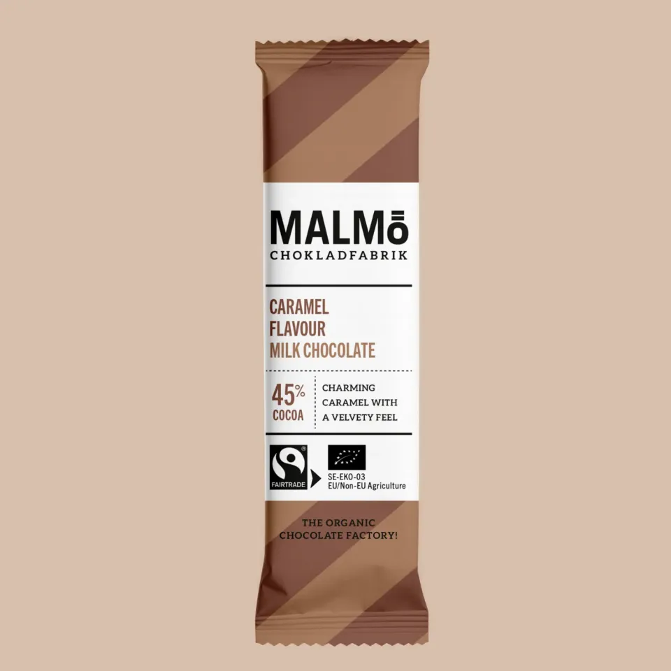 Malmø Chokoladefabrik Milk Chocolate & Caramel mælkechokolade 25g karamel