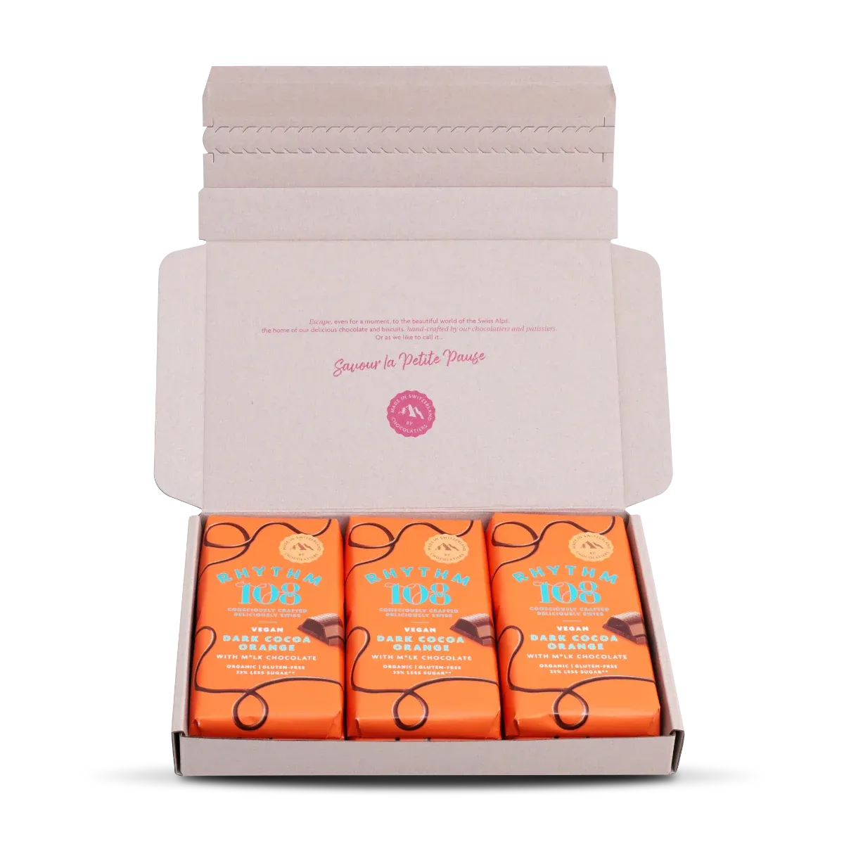 Rhythm 108 Dark Cocoa Orange chokoladeplader 6-pak appelsin