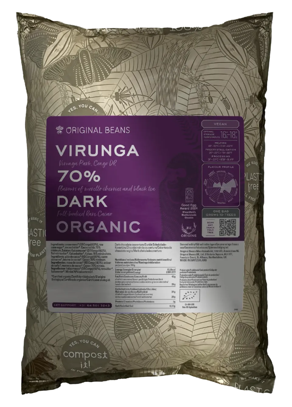 Original Beans Virunga 70% couverture 2kg pose
