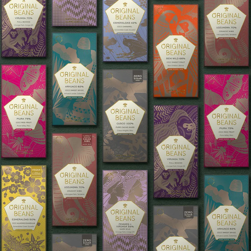 Original Beans Mix & Match chokoladebars 10 stk mørk gaveæske